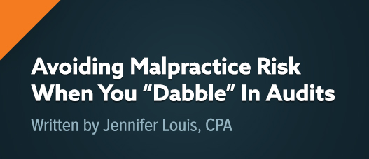 Avoiding Malpractice Risk When You “Dabble” In Audits